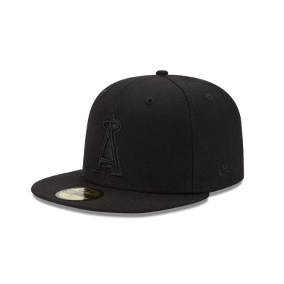 Los Angeles Angels Gorra | New Era MLB Black On Black 59fifty Fitted Cap Mexico - Negros